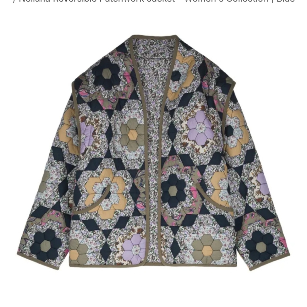 Louise Misha Neliana Reversible Patchwork Quilted Vest Jacket Sleeveless